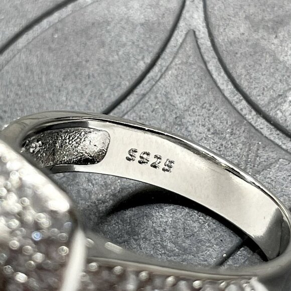 Julieta Princess 925 Sterling Silver Cubic Zirconia Ring Size 9 Gift Boxed - Picture 5 of 11